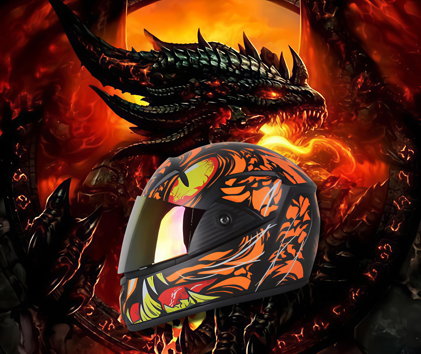 Fire Dragon Inferno Motorcycle Helmet – Limited Edition Full-Face Protection