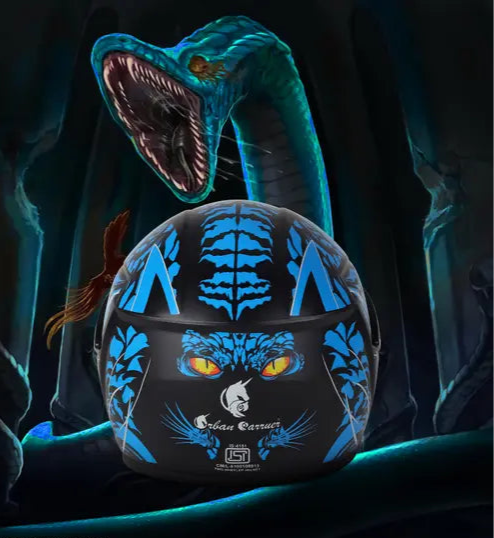 Cosmic Dragon Blaze Helmet – Futuristic Neon Full-Face Helmet