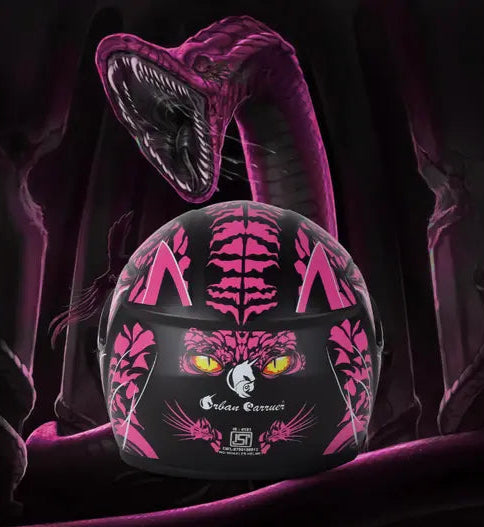 Shadow Venom Helmet – Futuristic Neon Full-Face Helmet (Pink Edition)