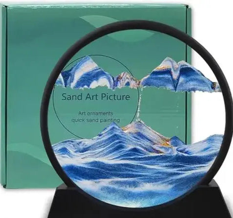 Dynamic Moving Sand Art Picture Frame - Blue Landscape Edition