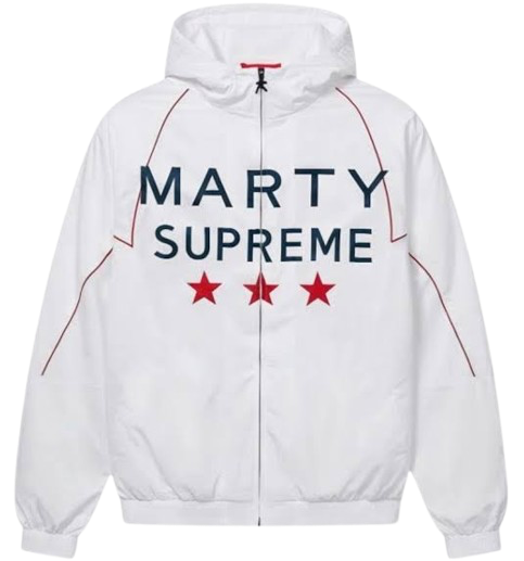 Viral Marty Supreme jacket white