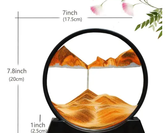 Dynamic Moving Sand Art Picture Frame – Orange Sunset Edition