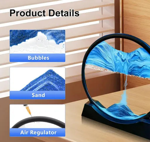 Dynamic Moving Sand Art Picture Frame - Blue Landscape Edition